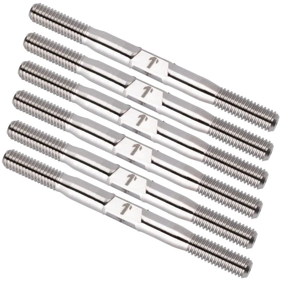 1UP Racing Pro Duty Titanium Turnbuckle Set – XRAY XB2 '25 – Raw 6AL4V Finish (740941)