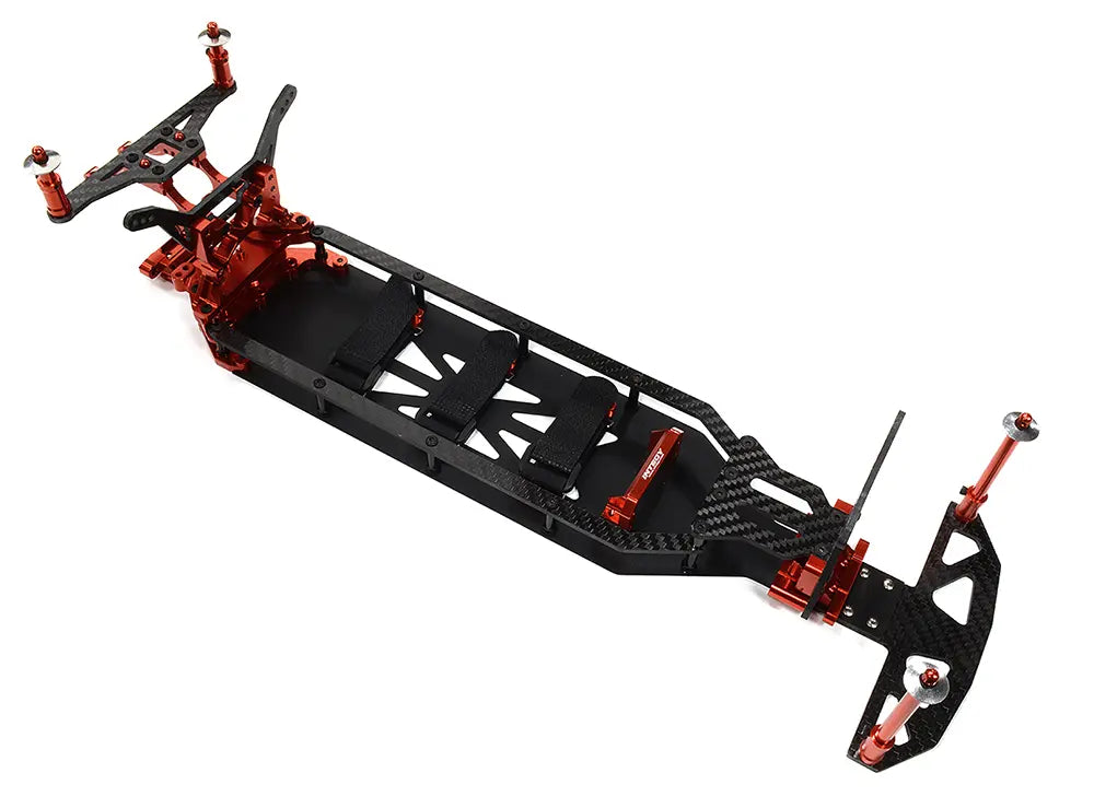 Integy Red Alloy Chassis & Carbon Fiber Conversion Kit for Team Associated DR10 Drag C32548RED