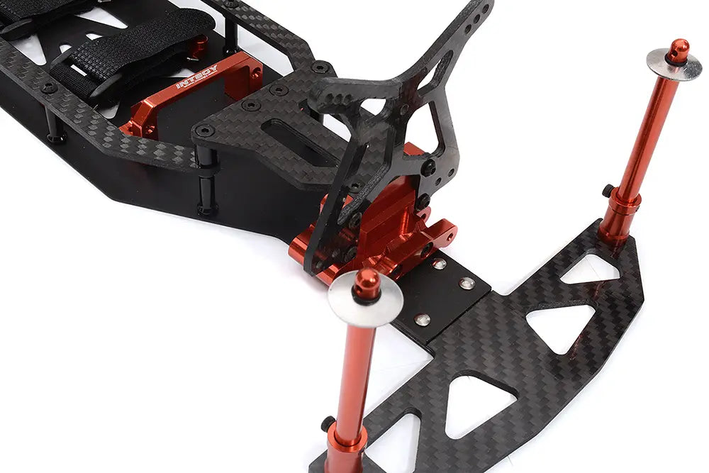 Integy Red Alloy Chassis & Carbon Fiber Conversion Kit for Team Associated DR10 Drag C32548RED