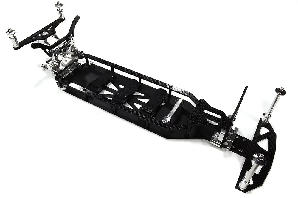 Integy Silver Alloy & Carbon Fiber Complete Chassis Conversion Kit for Team Associated DR10 Drag RTR C32548SILVER