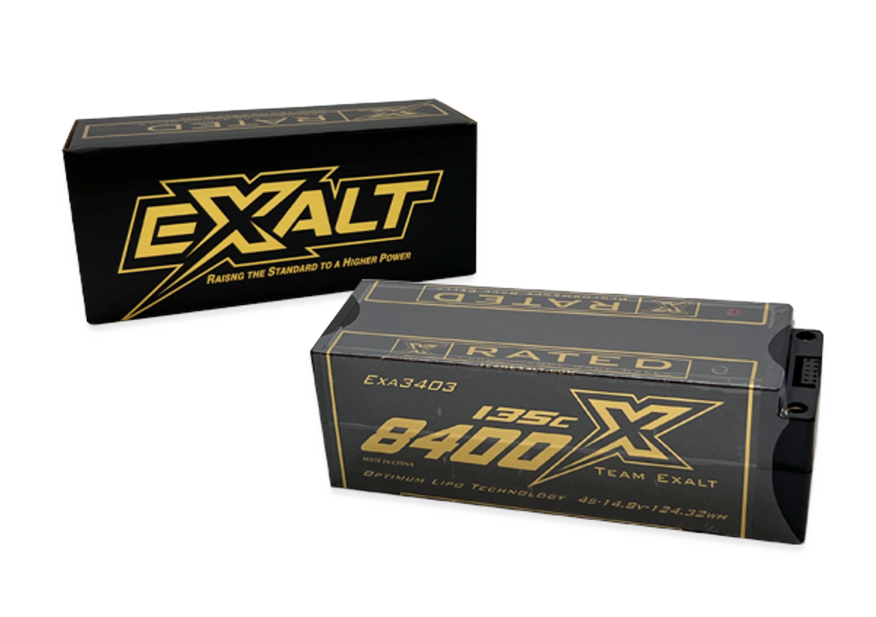Exalt X-Rated 4S 135C Stick Hardcase Lipo Battery (14.8V/8400mAh)w/5mm Bullet Connectors (EXA3403)