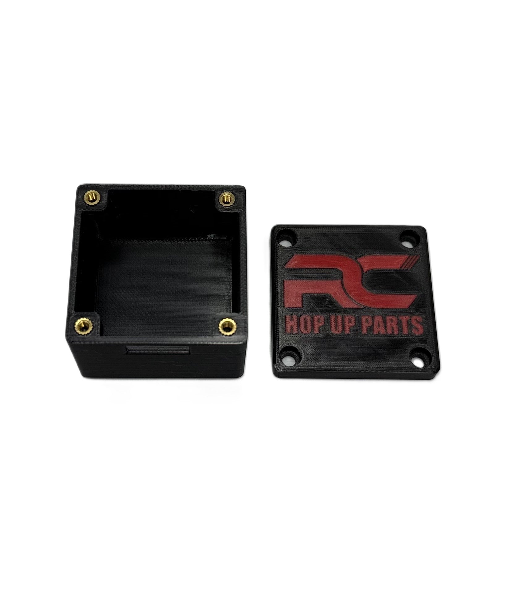 RC Hop Up Parts Large RC Receiver Box Black, Threaded M3 Inserts and Lid for CEN Racing F450, F250, Sicario