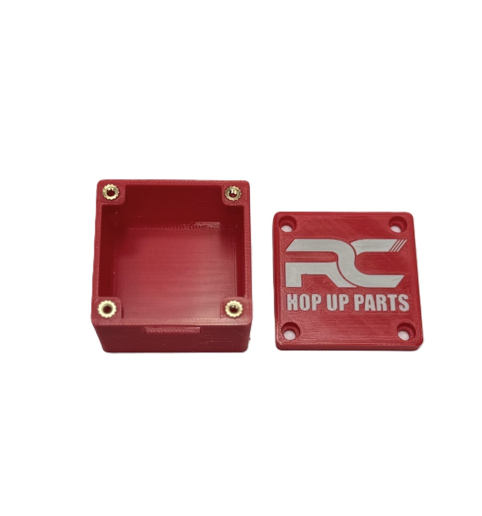 RC Hop Up Parts Large RC Receiver Box Red, Threaded M3 Inserts and Lid for CEN Racing F450, F250, Sicario