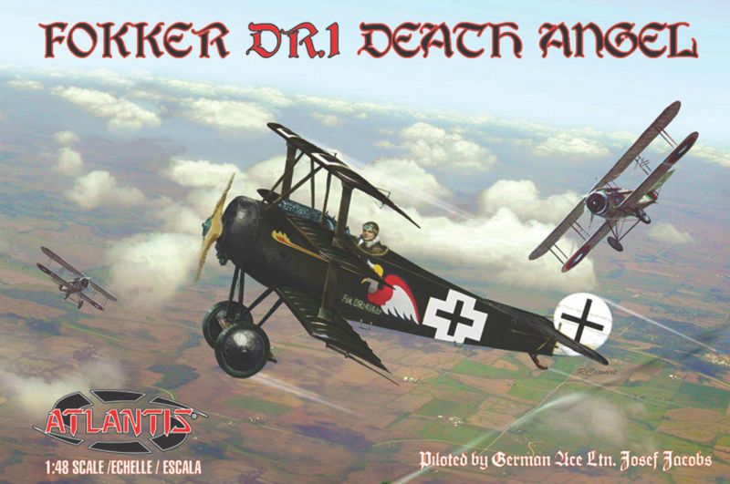 Atlantis Models 1/48 Fokker DR1 Death Angel Plastic Model Kit with Trading Card