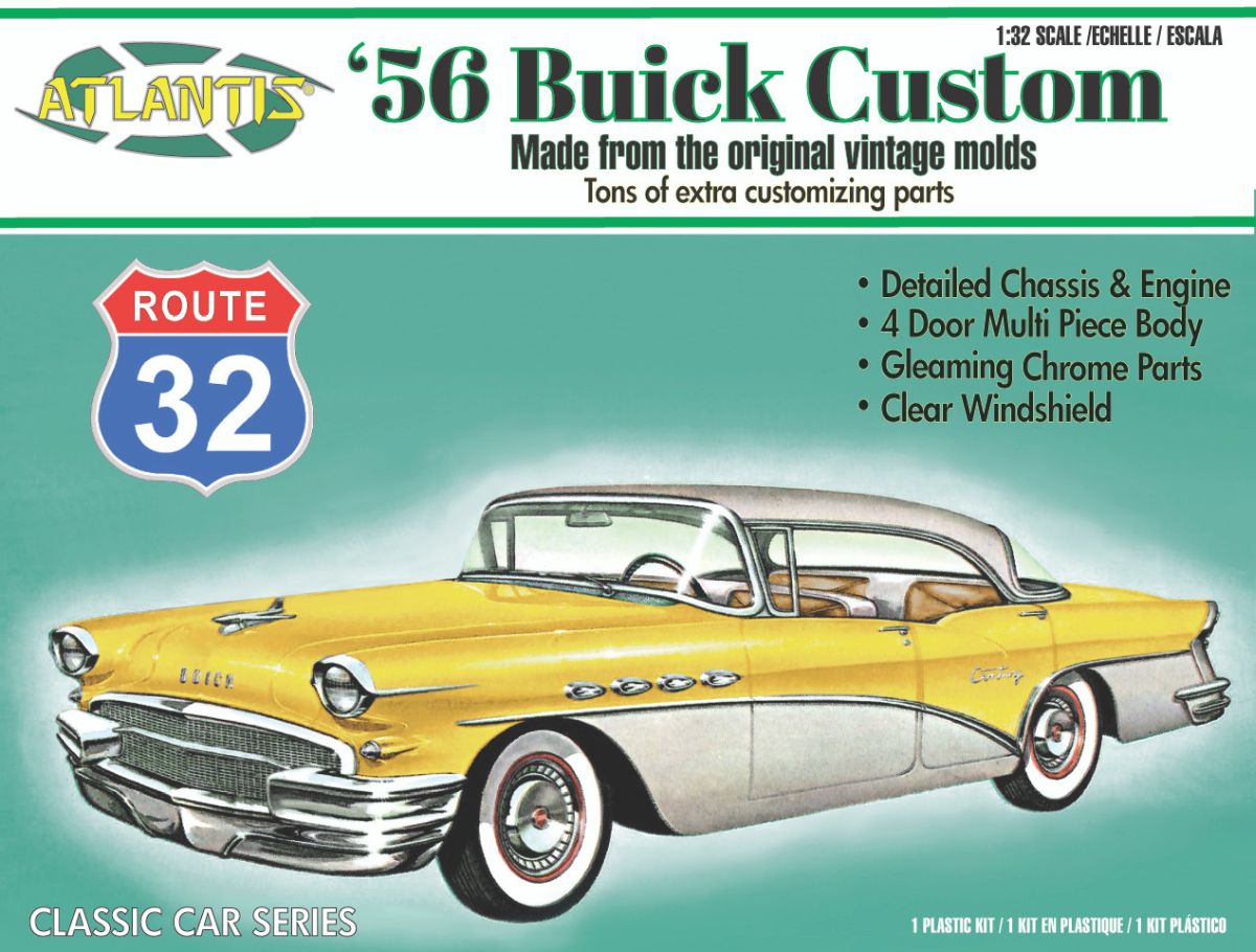 Atlantis Models 1/32 Route 32 Classic Car Series 1956 Buick Custom Plastic Model Kit