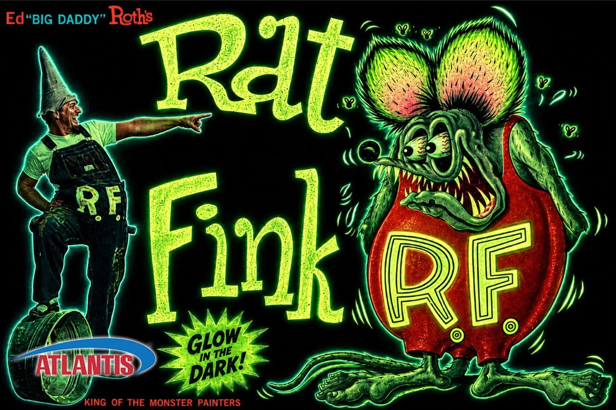 Atlantis Models Ed "Big Daddy" Roth Rat Fink Figure - Glow in the Dark Ghost Edition