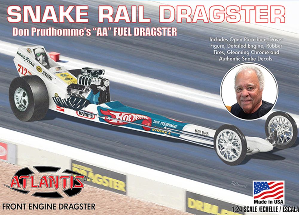 Atlantis Models 1/24 Don 'The Snake' Prudhomme Front Engine Dragster Plastic Model Kit