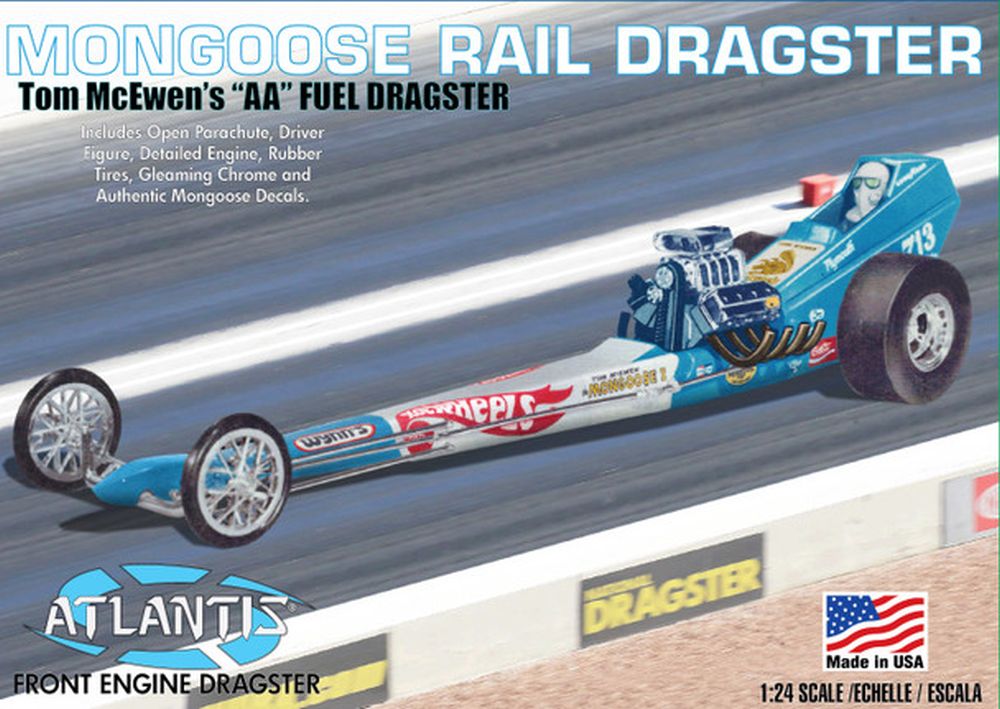 Atlantis Models 1/24 Tom 'The Mongoose' McEwen Front Engine Dragster Plastic Model Kit