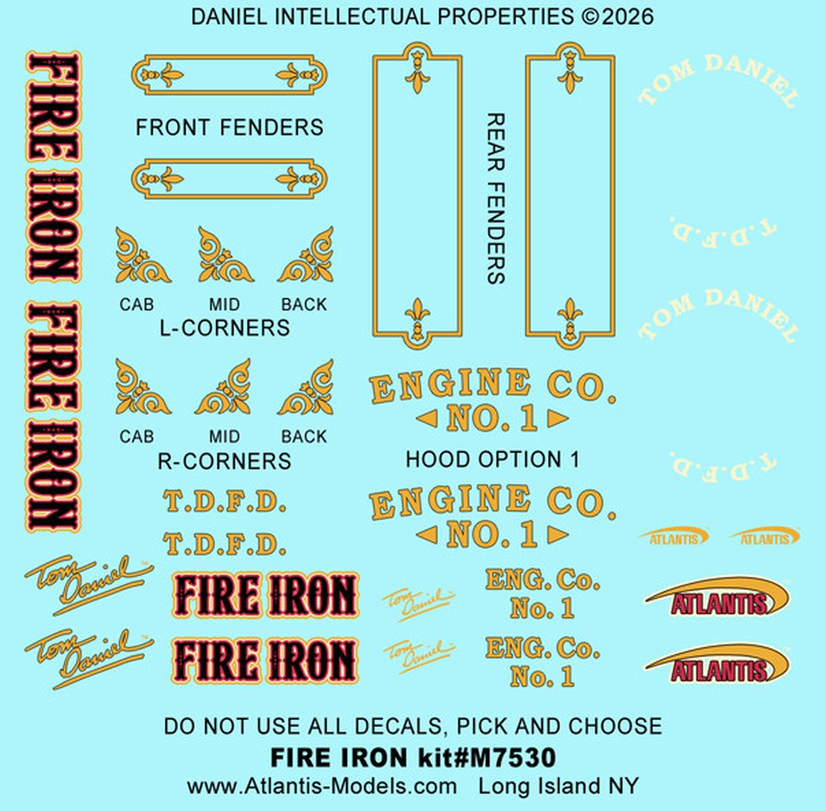 Atlantis Models 1/24 Tom Daniel Fire Iron Vintage Fire Engine Show Rod Model Kit