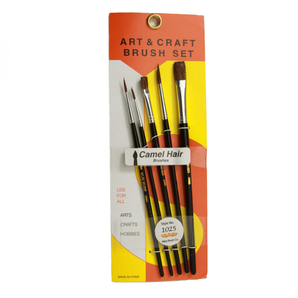 Atlas Brushes Camel Hair Brush Set, 5-Piece Assortment