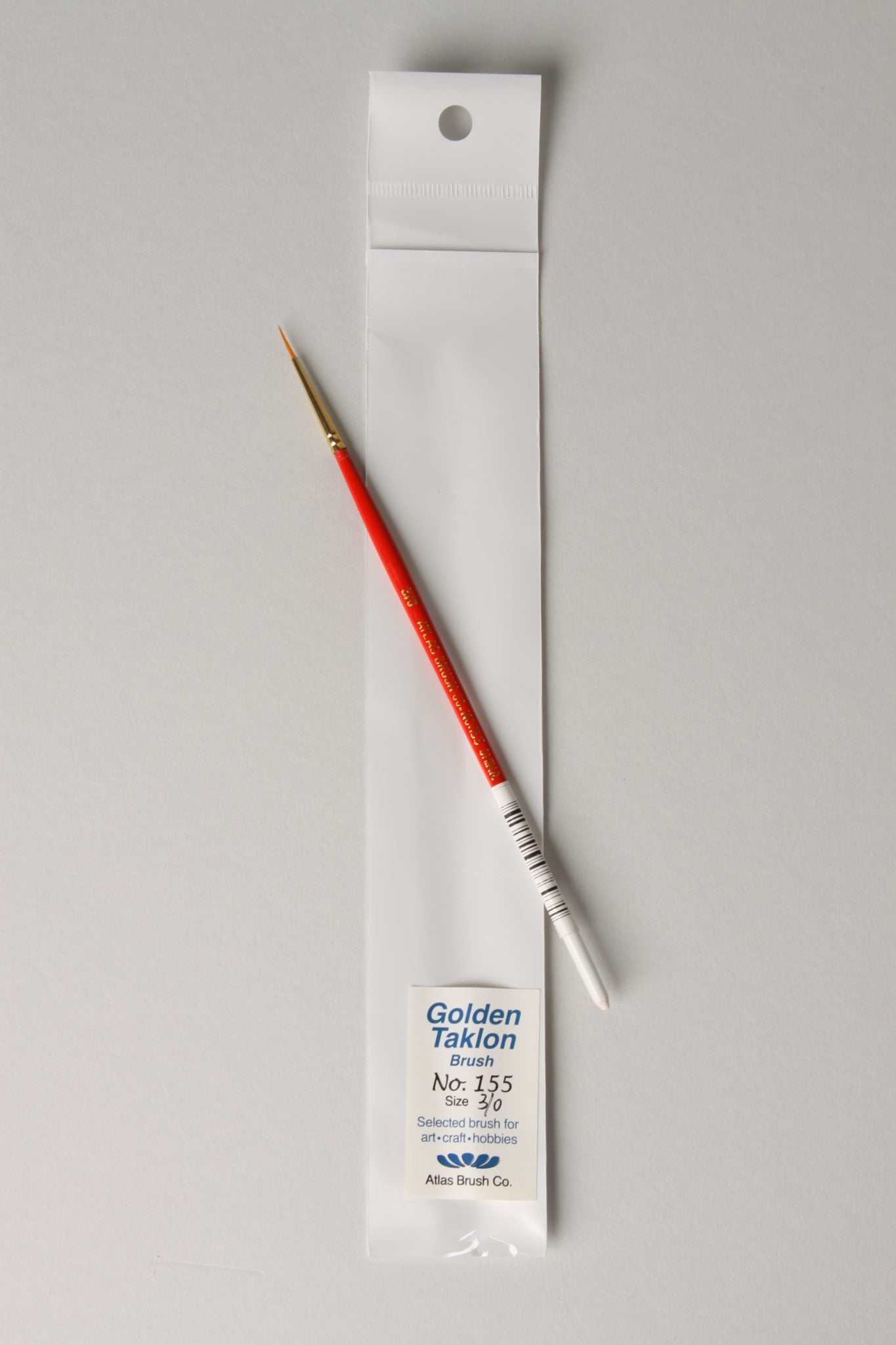 Atlas Brushes Golden Taklon Round Brush, Size 3/0