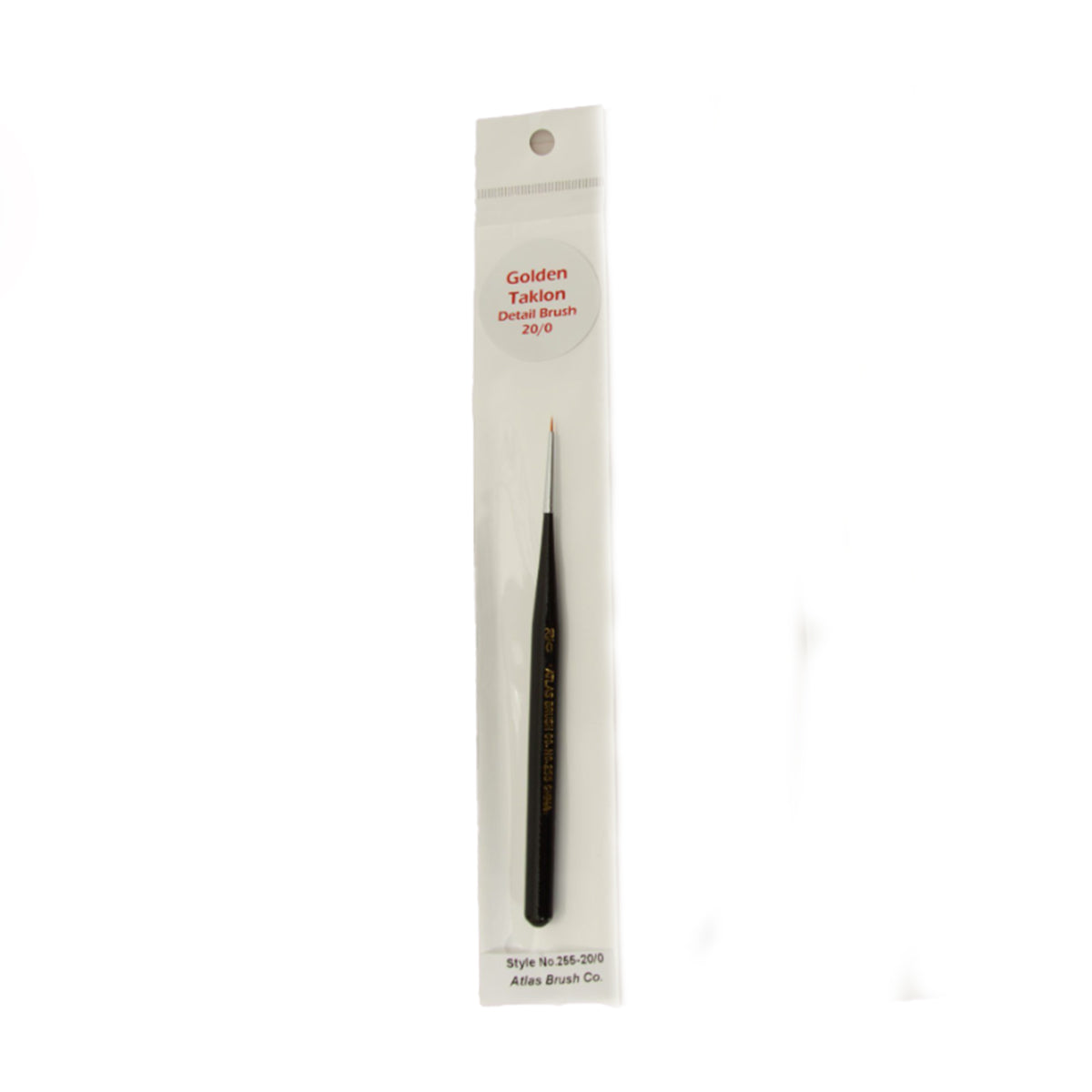 Atlas Brushes Golden Taklon Detail Brush, Size 20/0