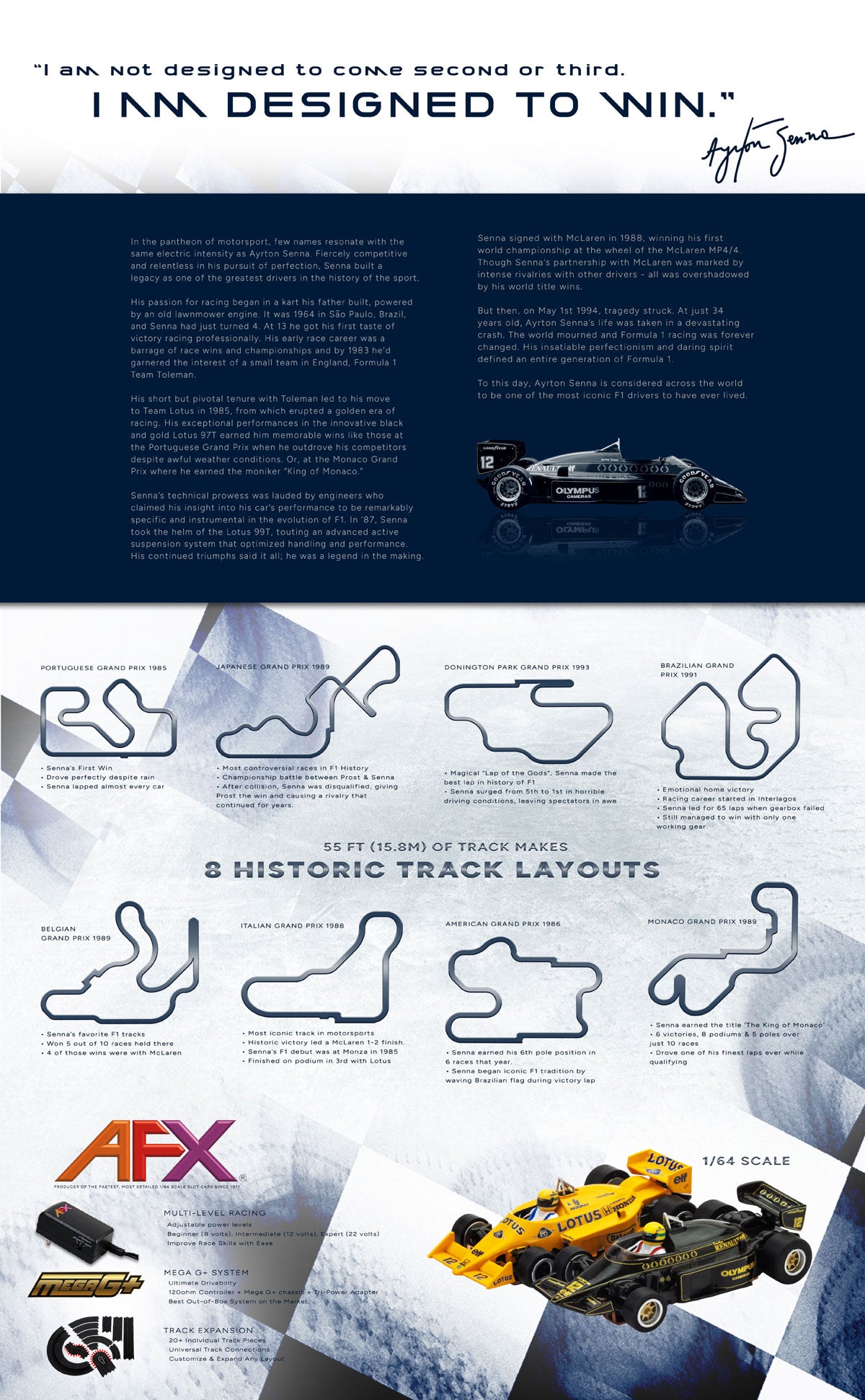 AFX Racing Limited Edition 1/64 Scaled 80s Formula Slot Car Track Set AFX22112