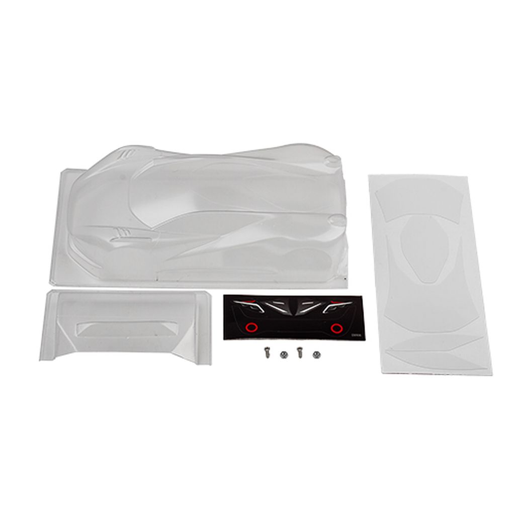 Team Associated Radbody Mako X Clear Body – 1/28 Micro RC On-Road Competition Shell