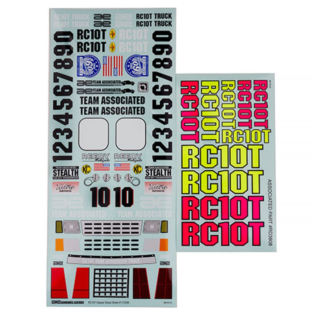 Team Associated RC10T Decal Sheet Set 7860