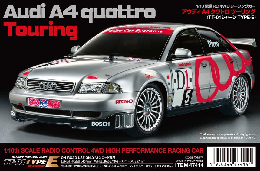 Tamiya Audi A4 Quattro Touring 1/10 4WD Electric Touring Car Kit (TT‑01 Type‑E)