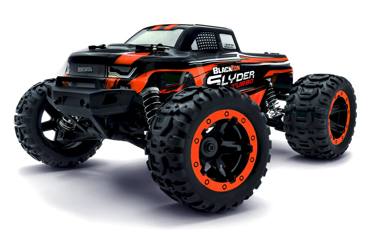 BlackZon Slyder MT Turbo 1/16 4WD 2S Brushless Monster Truck - Orange 540210