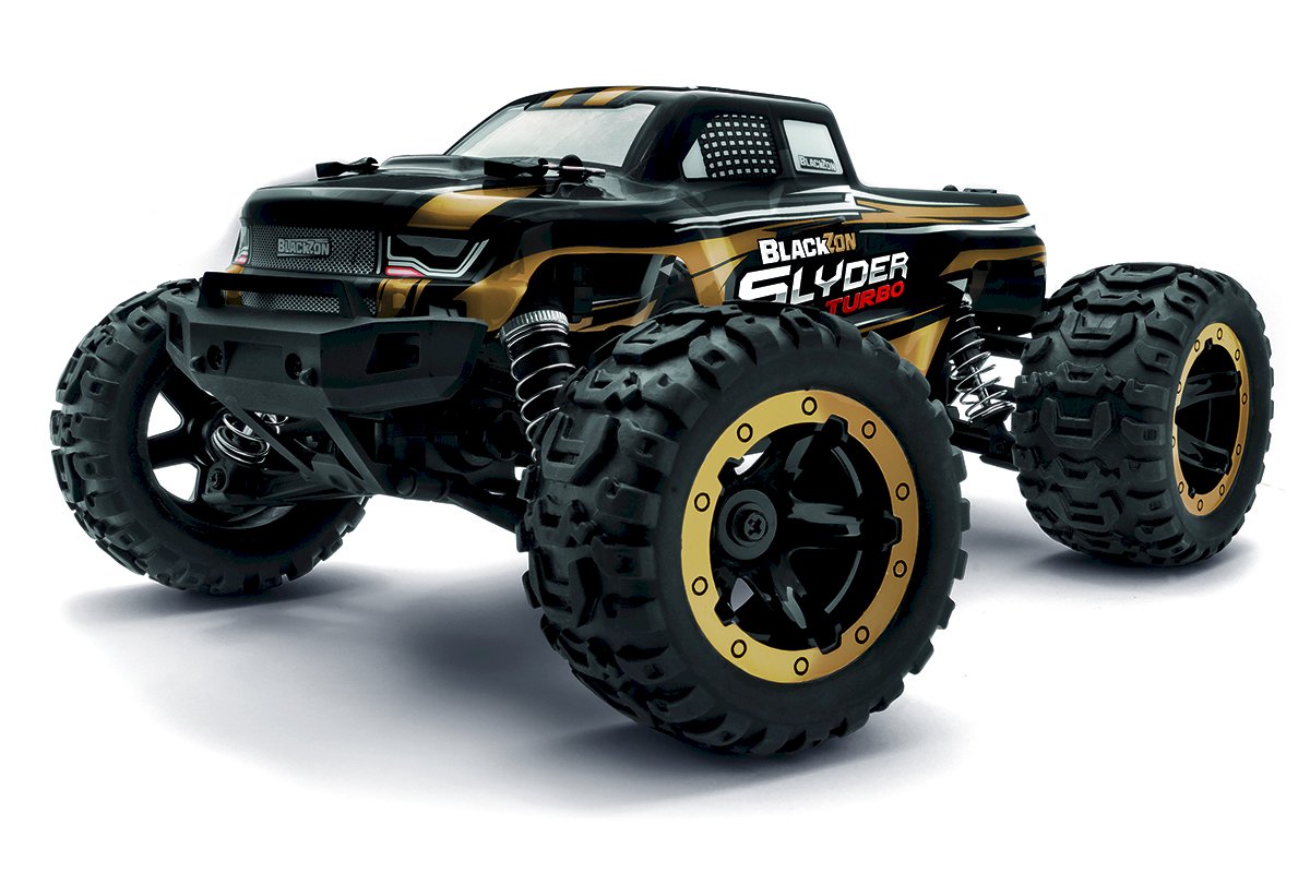 BlackZon Slyder MT Turbo 1/16 4WD RTR 2S Brushless Monster Truck – Gold (540212)