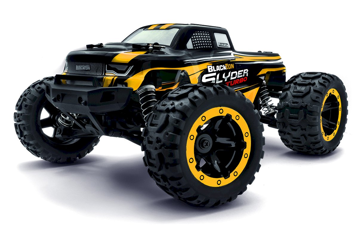 BlackZon Slyder MT Turbo 1/16 4WD RTR 2S Brushless Monster Truck – Yellow (540213)