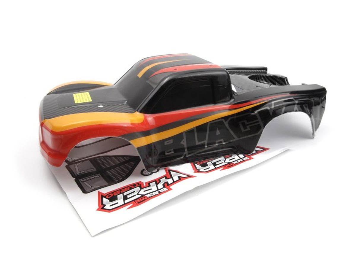 BlackZon Vyper SC Pre-Painted Body Shell - Red/Orange - 540279