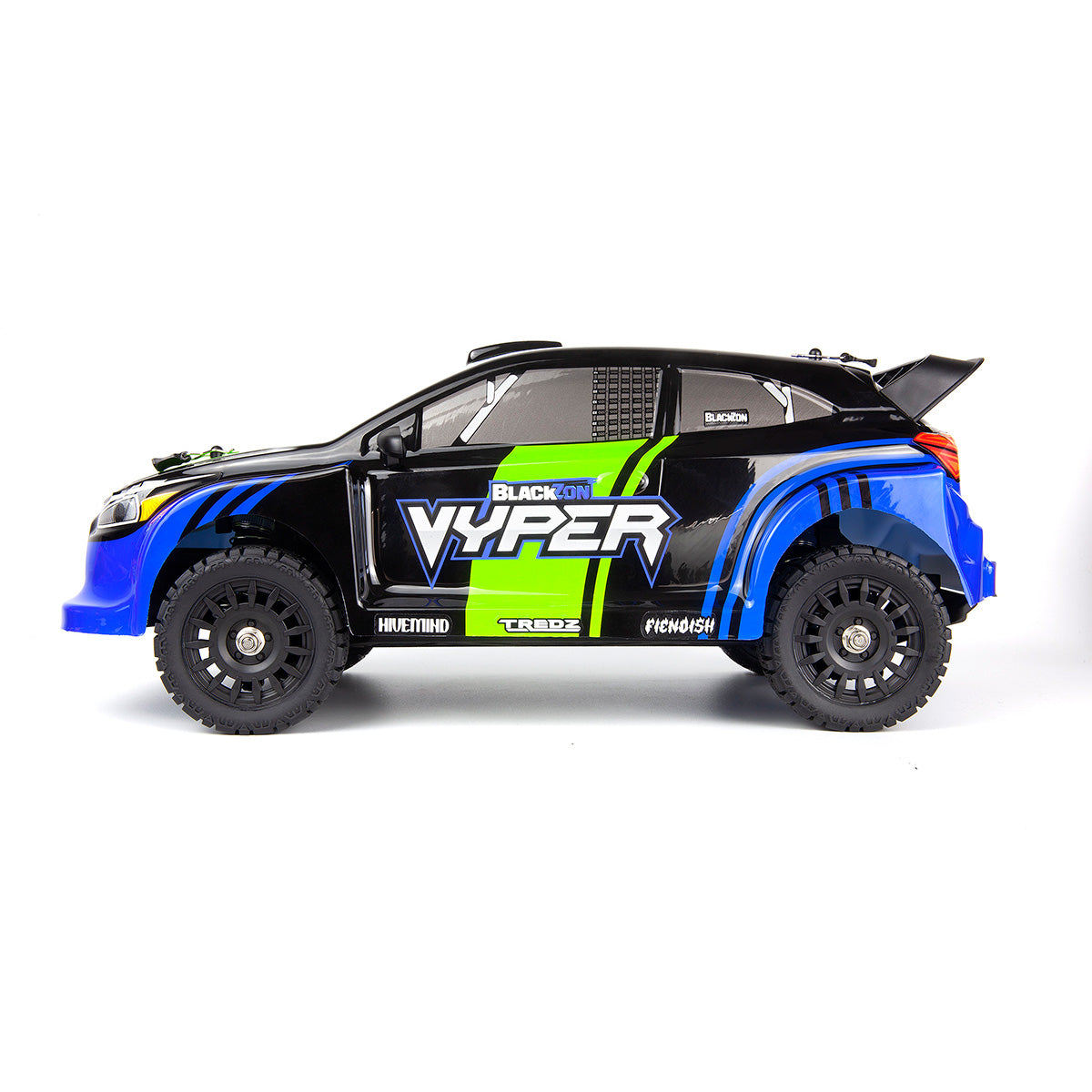 BlackZon Vyper RX 1/16 4WD RTR Rally Car Blue Green - Brushed RC Vehicle