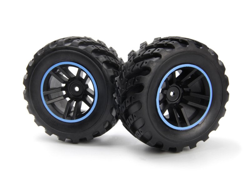 BlackZon Spryte Wheels/Tires Assembled (Black/Blue) 540325