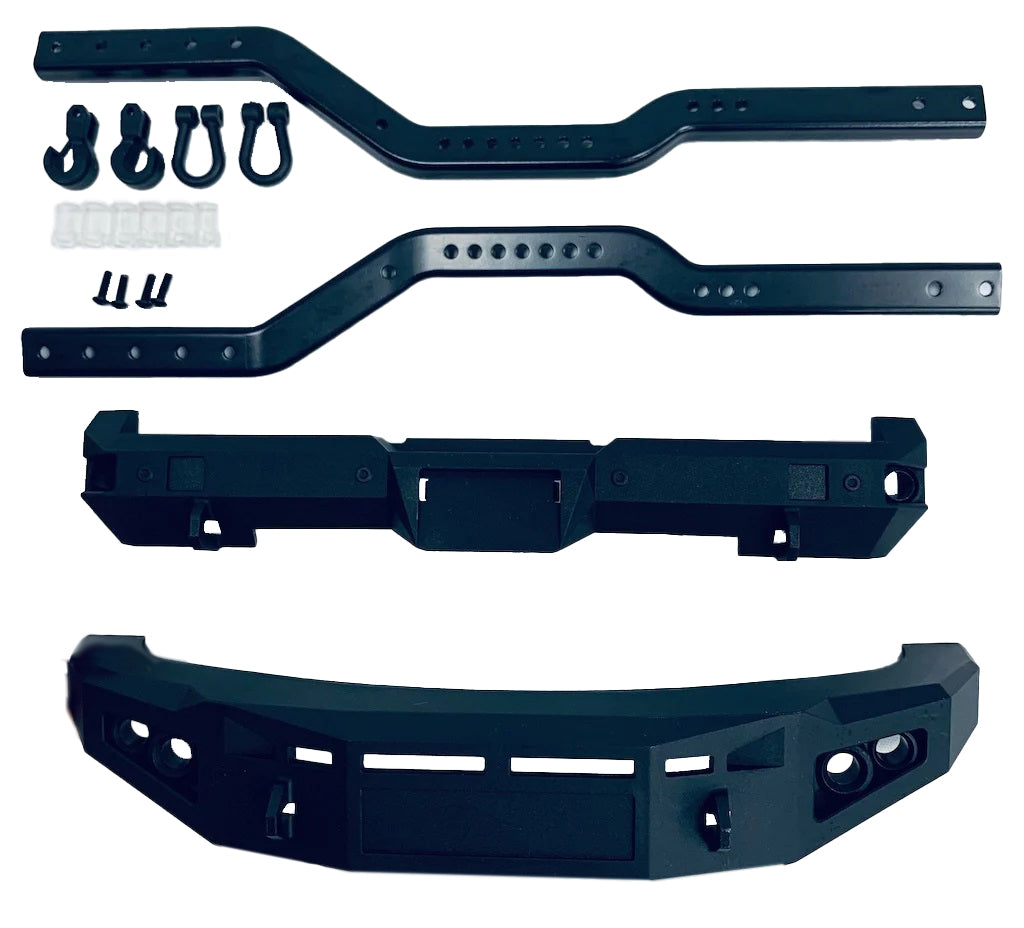 CEN Racing Black Bumper Set - Molded Front & Rear - Ford F-450 SD 1/10 Scale OEM Replacement Part CD450