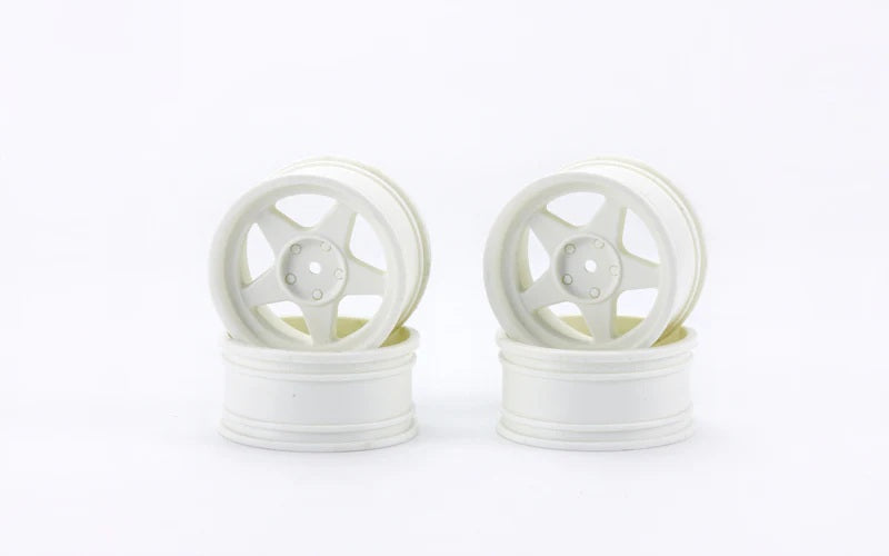 Carisma M48S 5-Spoke Wheel Set White 1/10 Scale 4WD Buggy Compatible