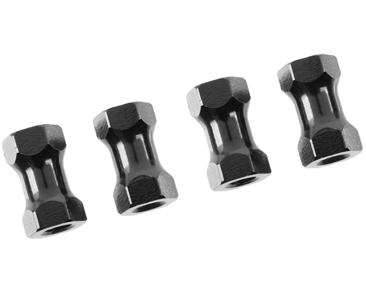 Corally 10mm Aluminum Chassis Posts (4-Pack) | Black Anodized