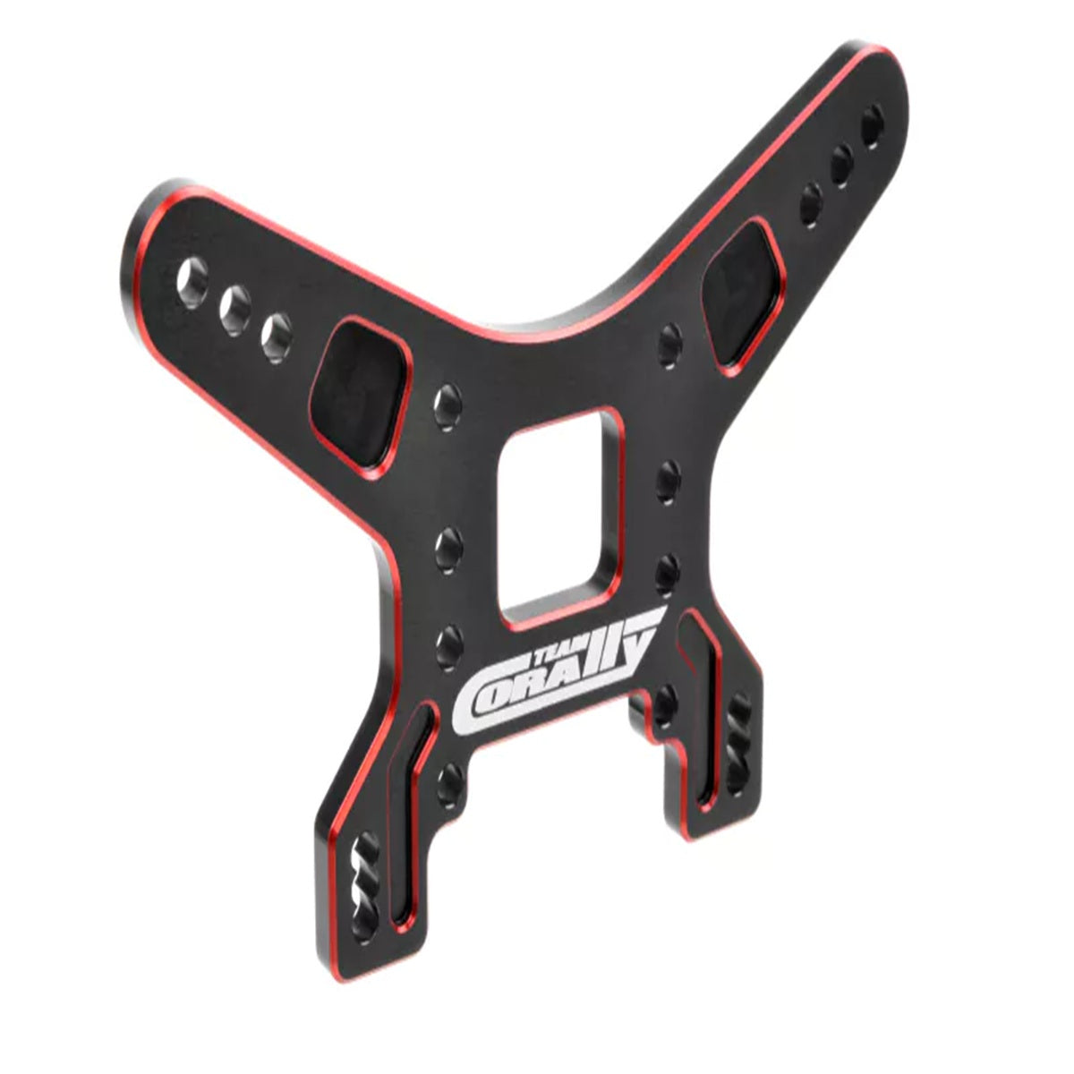 Corally 4mm 7075 Aluminum Rear Shock Tower | Hard Anodized Black/Red