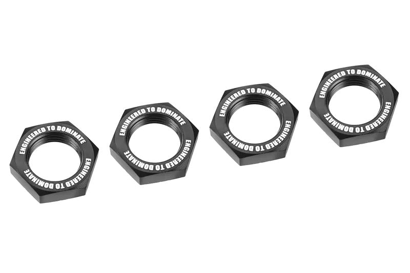 Corally Wheel Nut - Serrated - Aluminum - Black - 4pcs | RC Hardware