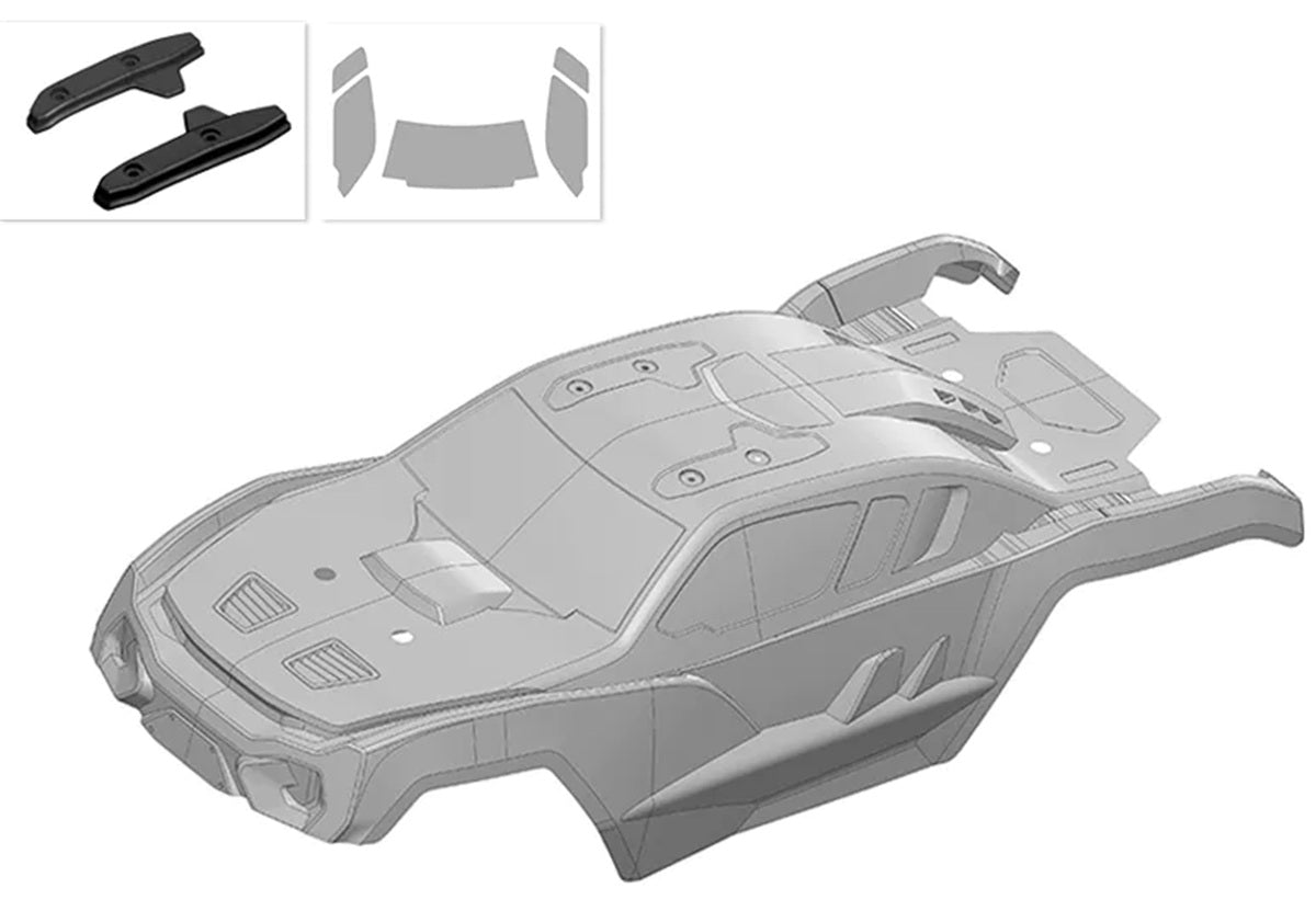 Corally Polycarbonate Body - Kagama 4 - Clear / Pre-Cut | RC Body Shell Replacement