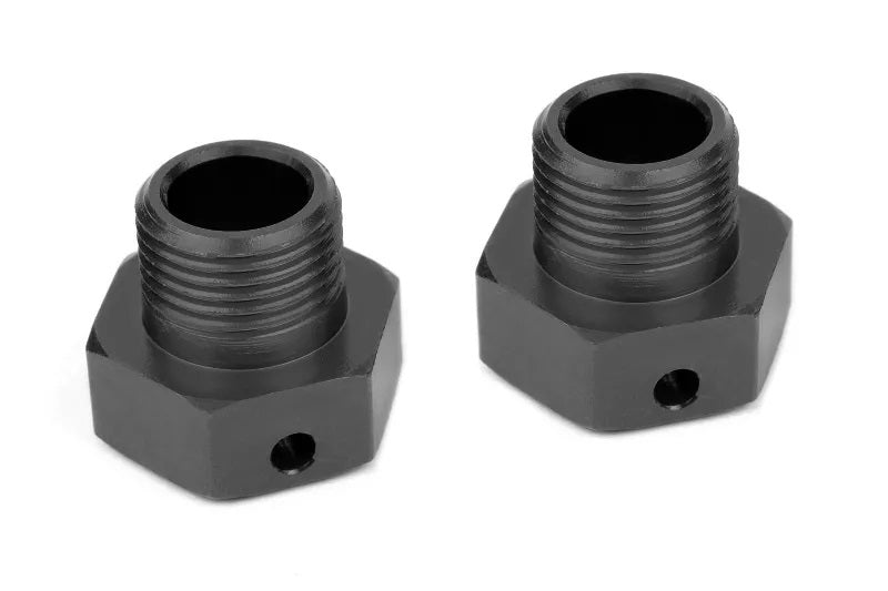 Corally Wheel Hex Adapter - Aluminum - Black - 2pcs | RC Upgrade Component
