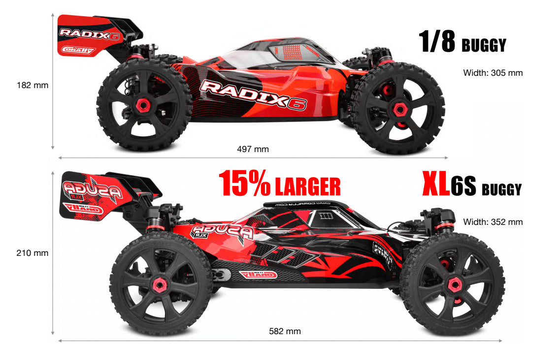 Corally Asuga XLR 6S RTR 4WD Brushless 1/7 Scale Buggy (Red) | RC Vehicle