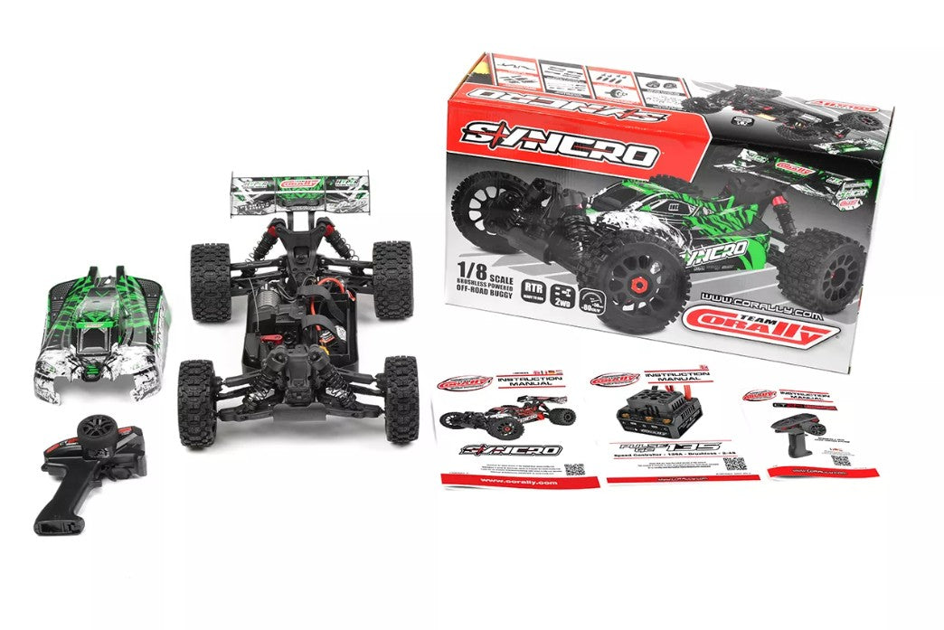 Corally Syncro 2WD 1/8 3-4S Brushless Off-Road Buggy RTR (Green) | RC Vehicle