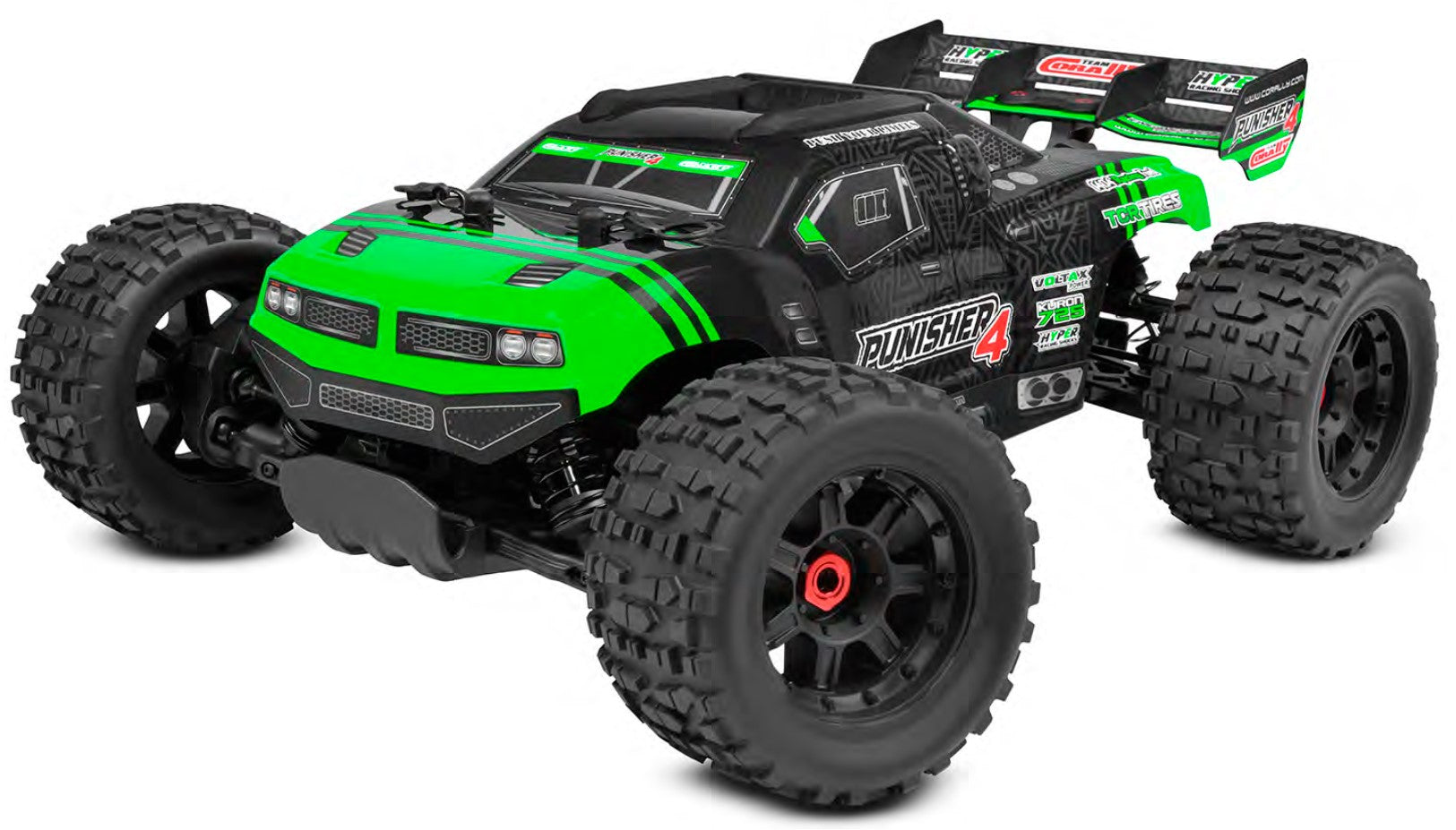 Corally Punisher 4S 1/10 Monster Truck 4WD RTR Version, Green 00292-G