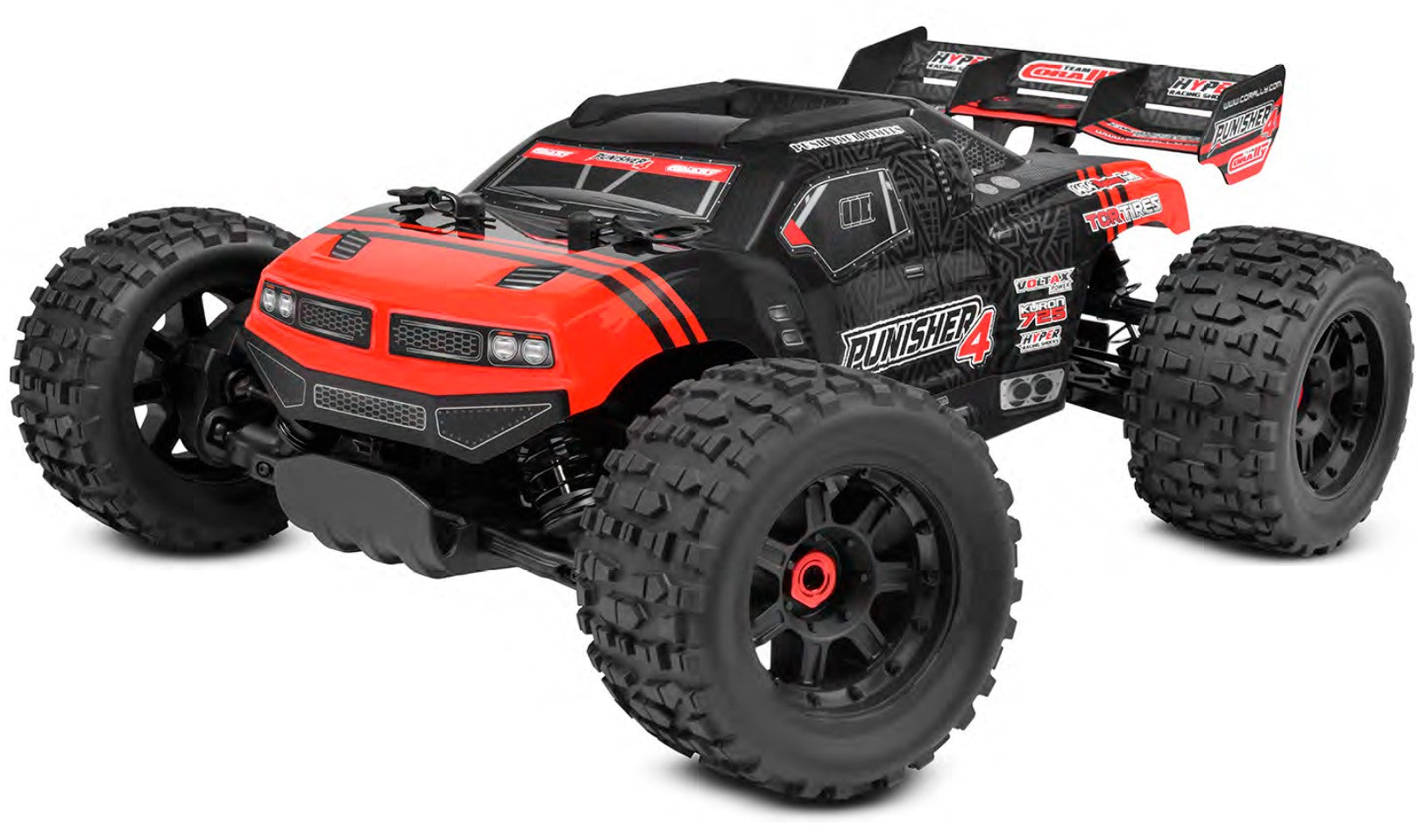 Corally Punisher 4S 1/10 Monster Truck 4WD RTR, Red 00292-R