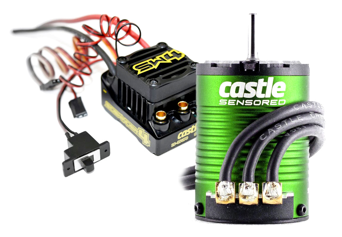 Castle Creations Sidewinder SW4 Waterproof ESC + 1410 Brushless Motor Combo for 1/10 Scale