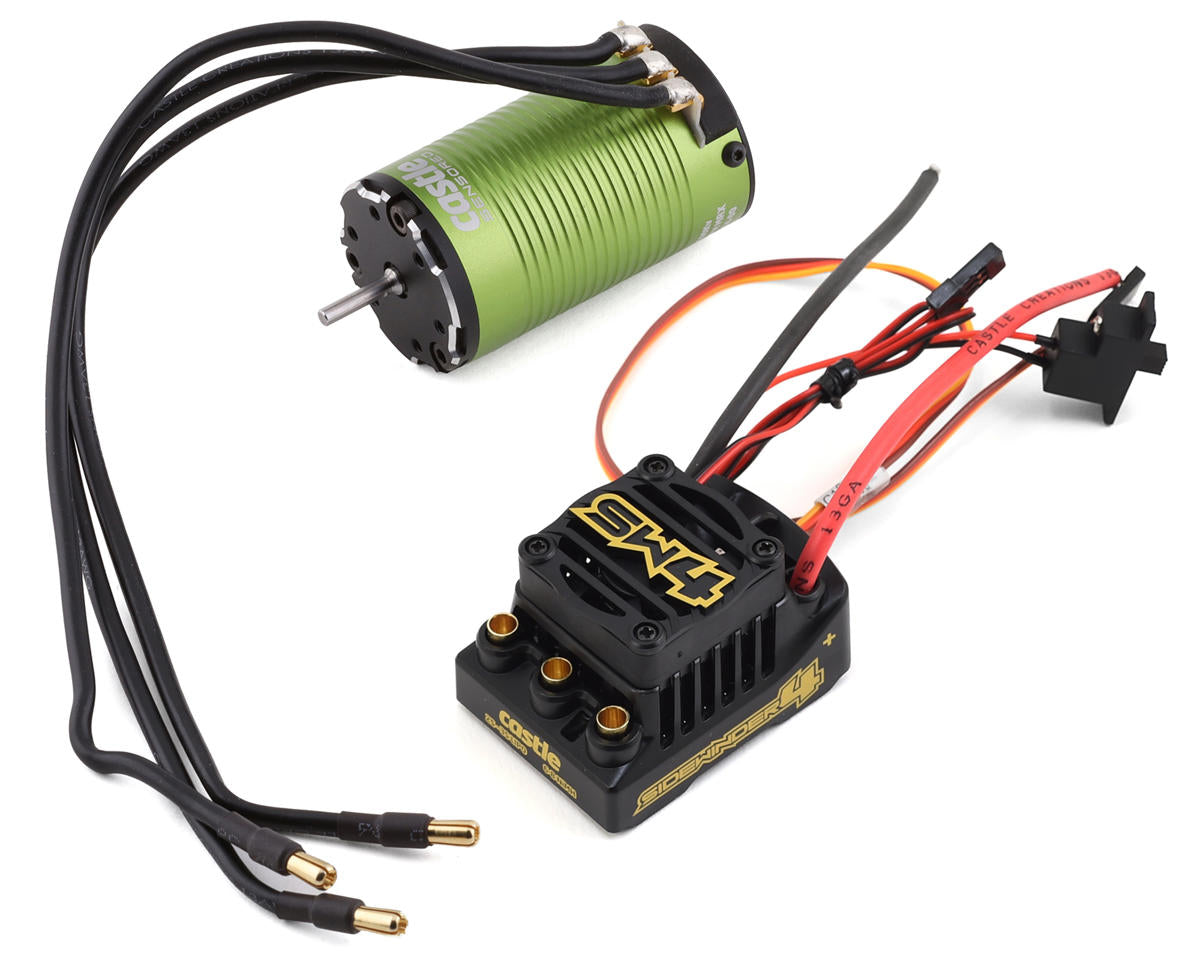 Castle Creations Sidewinder SW4 Waterproof ESC + 1412 3200kV Sensored Brushless Motor Combo for 1/10 Scale