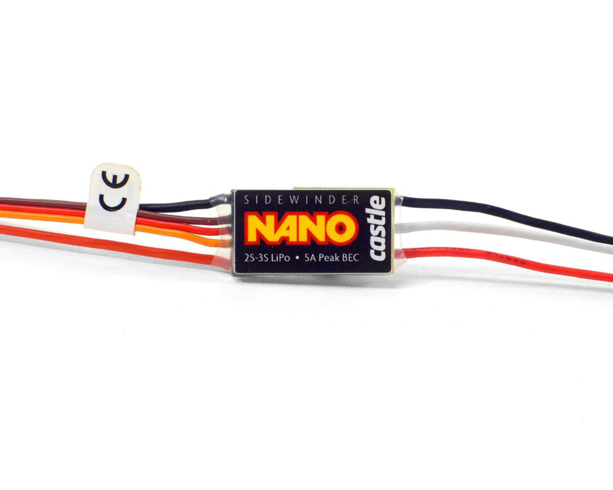 Castle Creations Sidewinder Nano Micro Brushless / Brushed ESC - 12.6V (3S) for 1/24 & 1/18 Scale