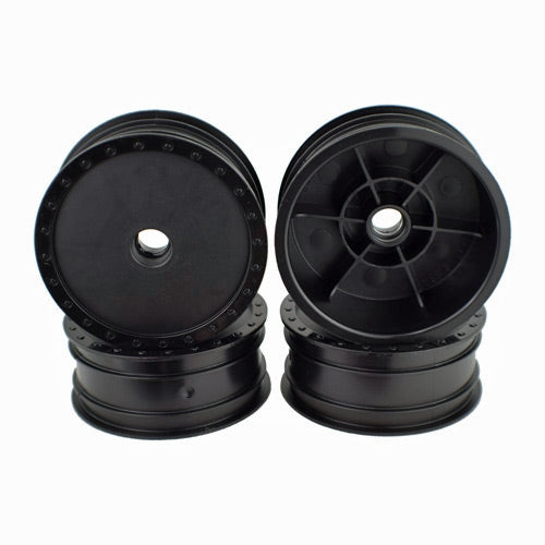 DE Racing Borrego Buggy Wheels for Assoc B4/Front/Black/4pcs