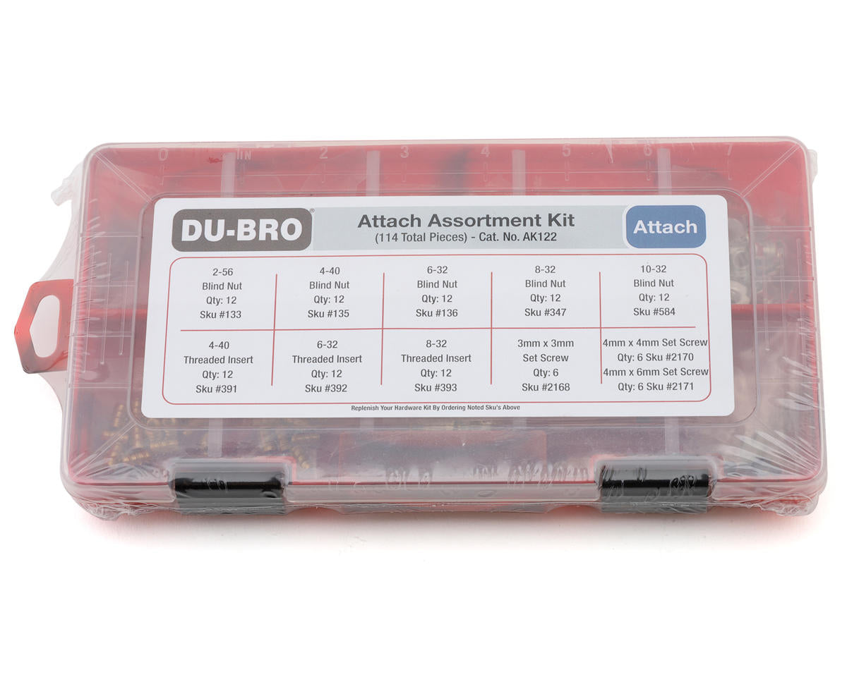 Dubro Attachment Assortment Kit, 114pcs AK122