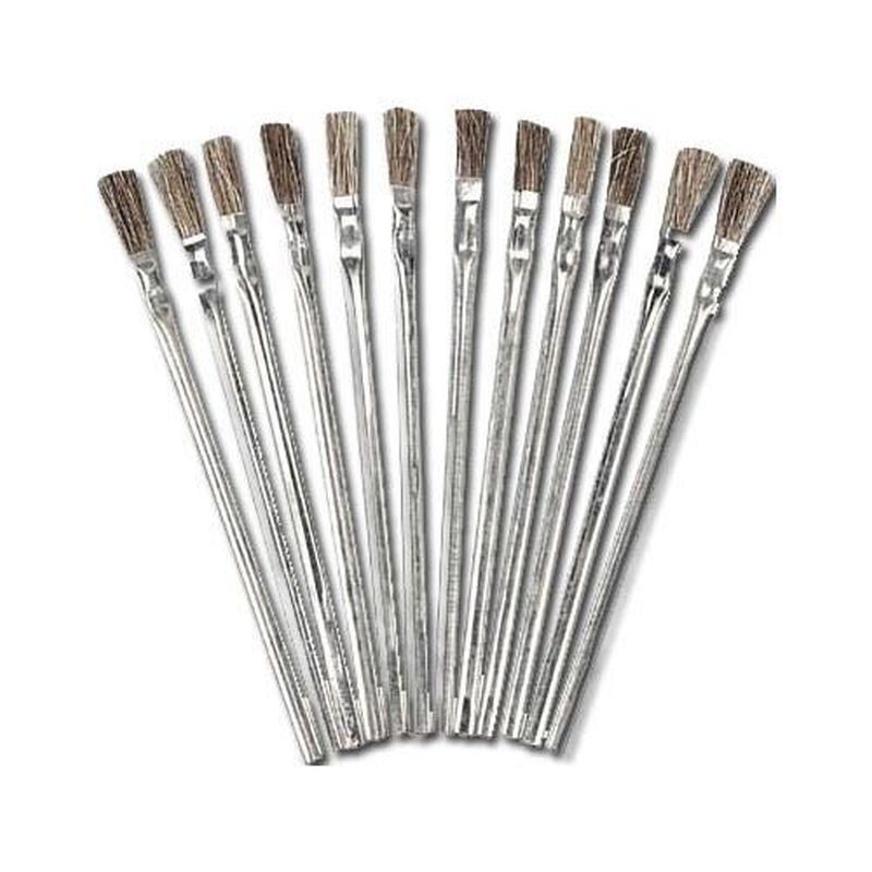 Enkay 1684-C 12-Piece Acid Brush Assortment – 100% Horse Hair, Tin-Plated Handles in 1/4" & 1/2" Sizes