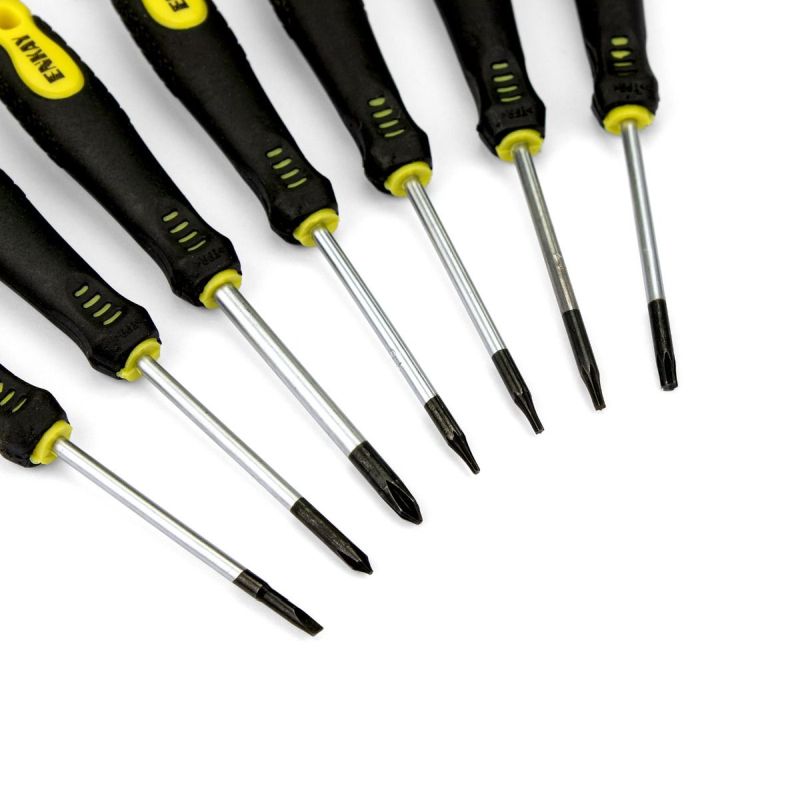 Enkay 3637-C 7-Piece Precision Screwdriver Set – 4 Torx, 2 Phillips, 1 Slotted with Magnetic Tips