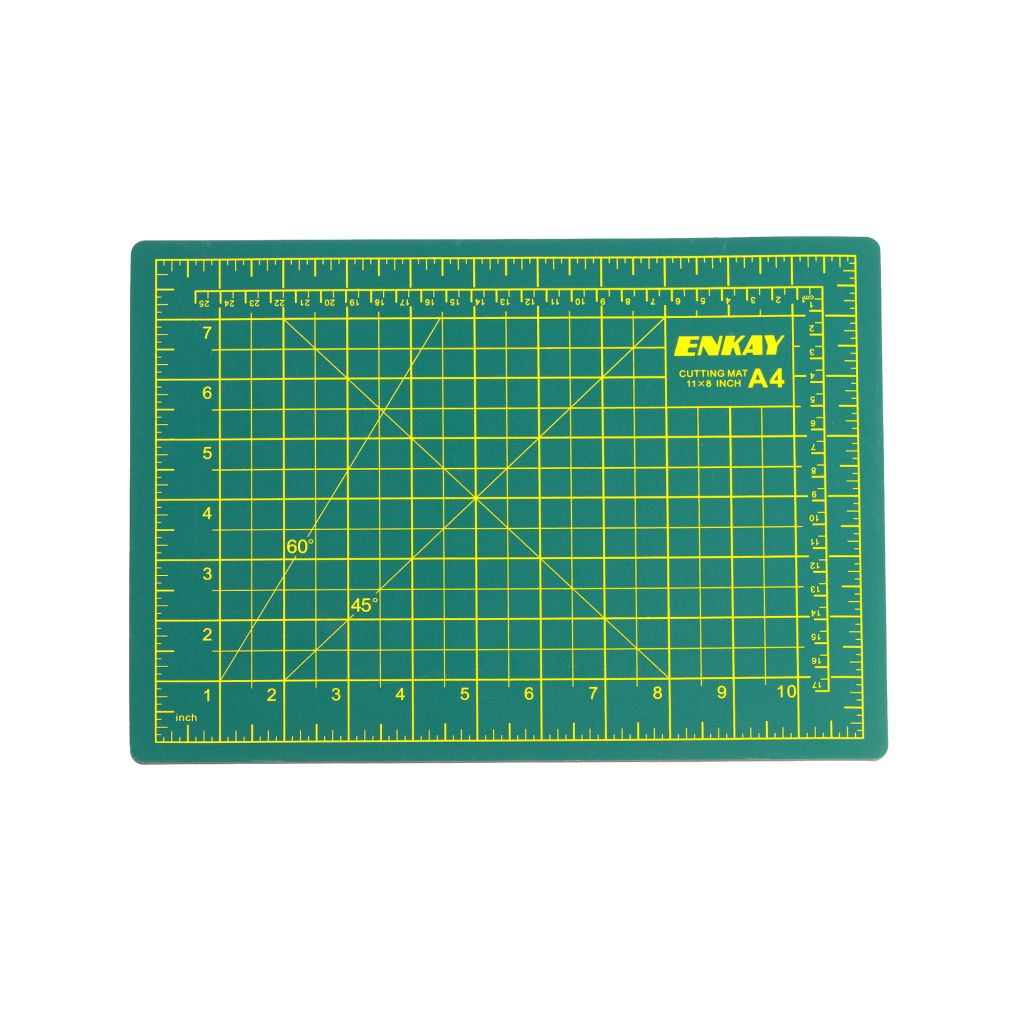 Enkay 4111 Self-Healing Cutting Mat 8" x 11" – Compact Non-Slip Mat with Grid & Angle Guides