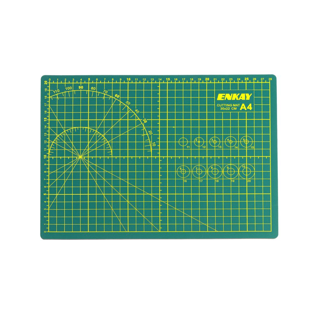 Enkay 4111 Self-Healing Cutting Mat 8" x 11" – Compact Non-Slip Mat with Grid & Angle Guides