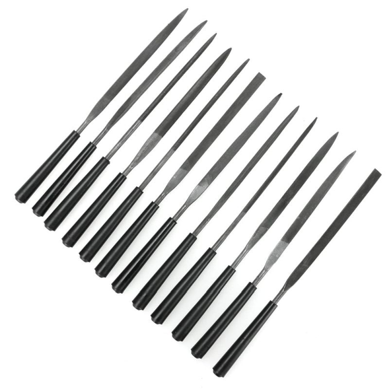Enkay 450 12-Piece Needle File Set – Swiss Pattern Double-Cut Files for Wood, Metal & Plastic