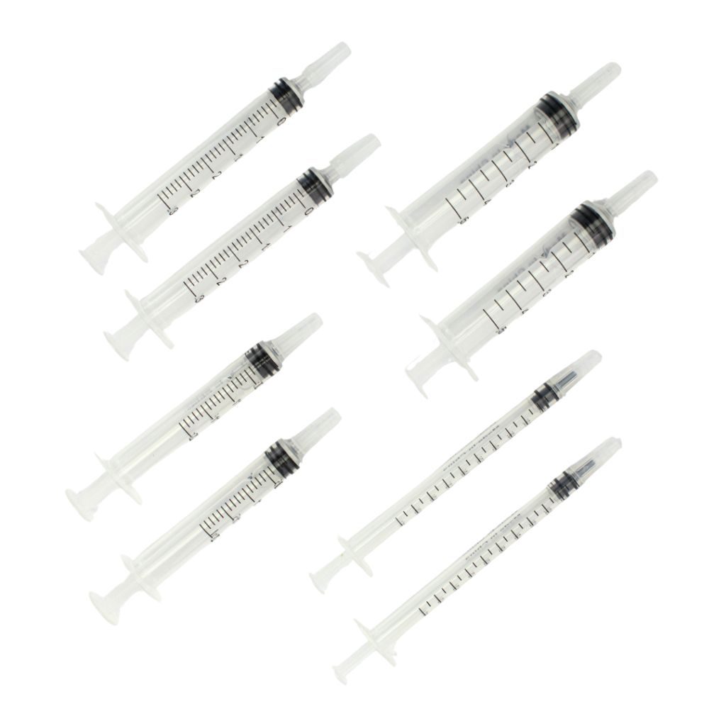 Enkay 8000-8C 8-Piece Multi-Use Syringe Assortment (1mL–5mL) for Glue, Oil & Hobby Fluids