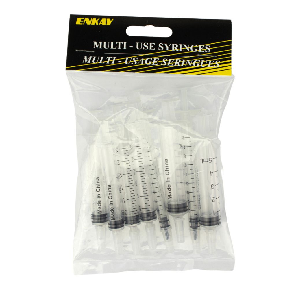 Enkay 8000-8C 8-Piece Multi-Use Syringe Assortment (1mL–5mL) for Glue, Oil & Hobby Fluids