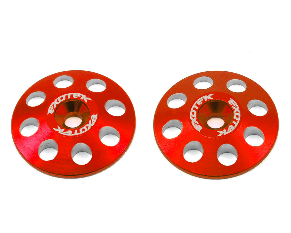 Exotek Racing 1/8 Buggy XL Wing Buttons 22mm - Red Anodized 2 Pack #1665